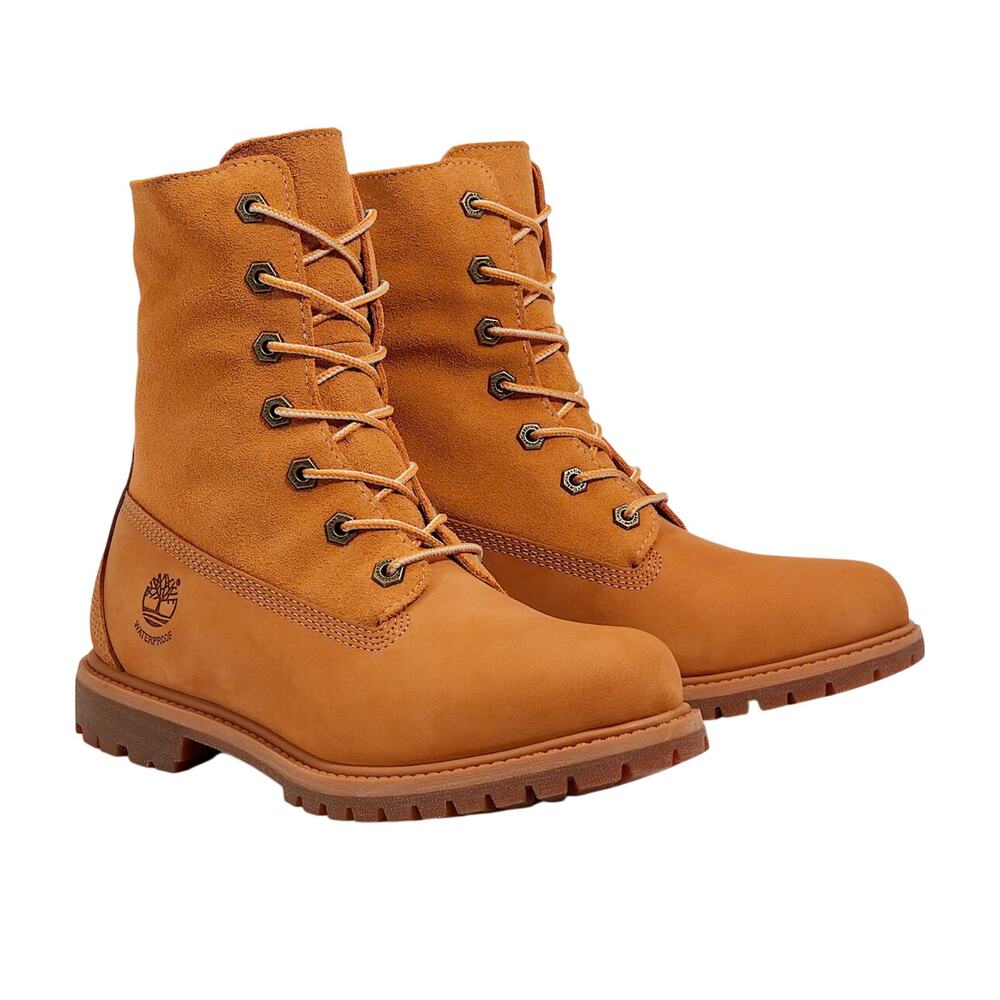 Timberland Linden Woods W/P Fleece Fold Down Women's Boots-Wheat Nubuck-Size:8.5 - Picture 11 of 13